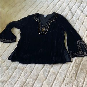 Velvet sequined top